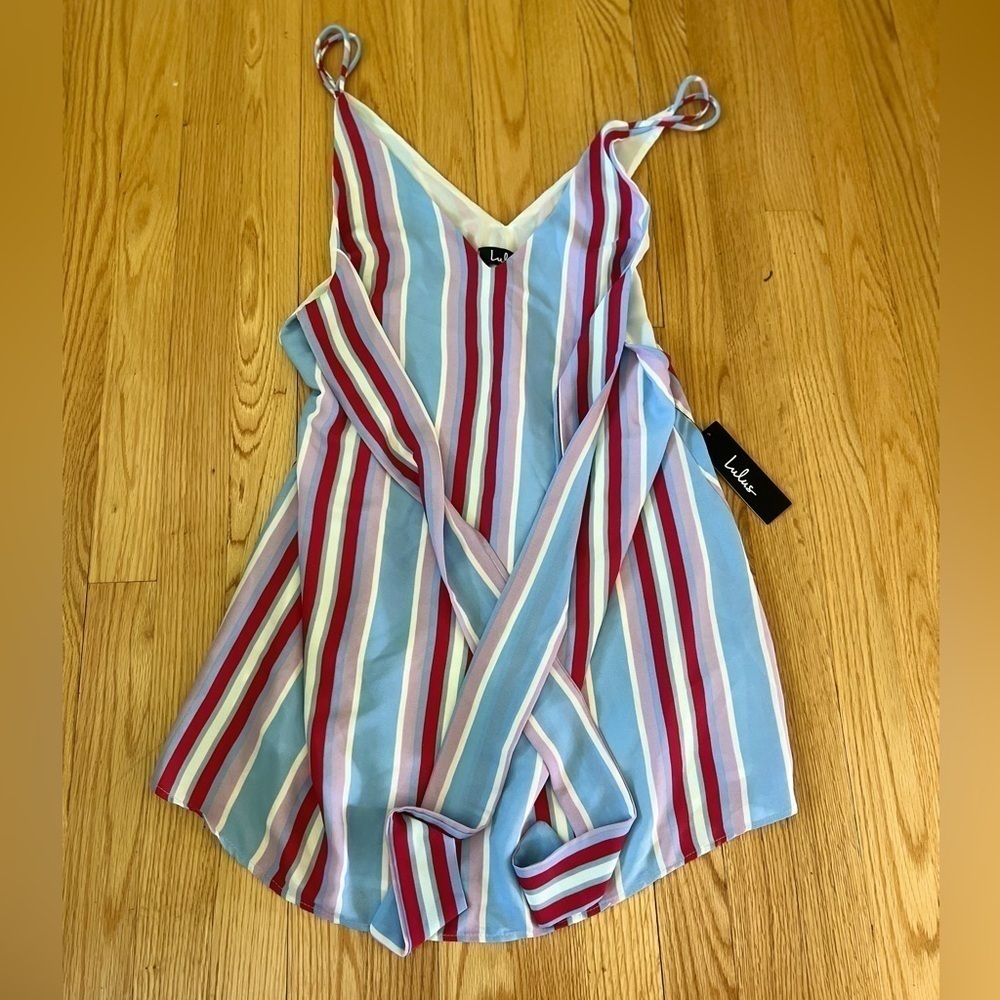 Lulus mini striped dress with tie waist